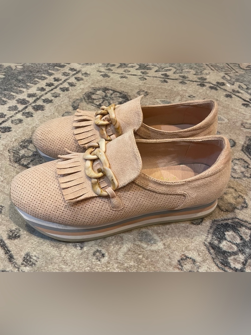 Coconuts by Matisse Bess Suede Fringe Loafers with Chain Accent